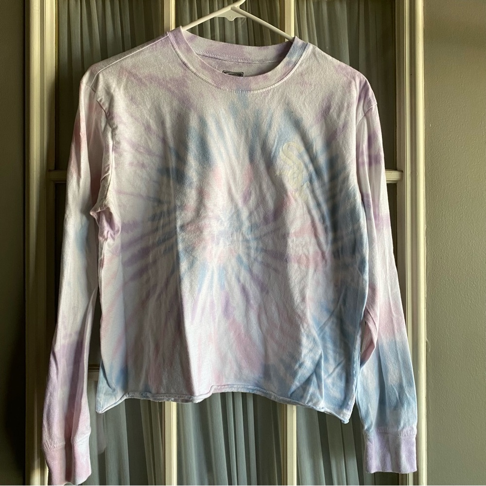 Chicago White Sox pastel tie dye crop long sleeve tee